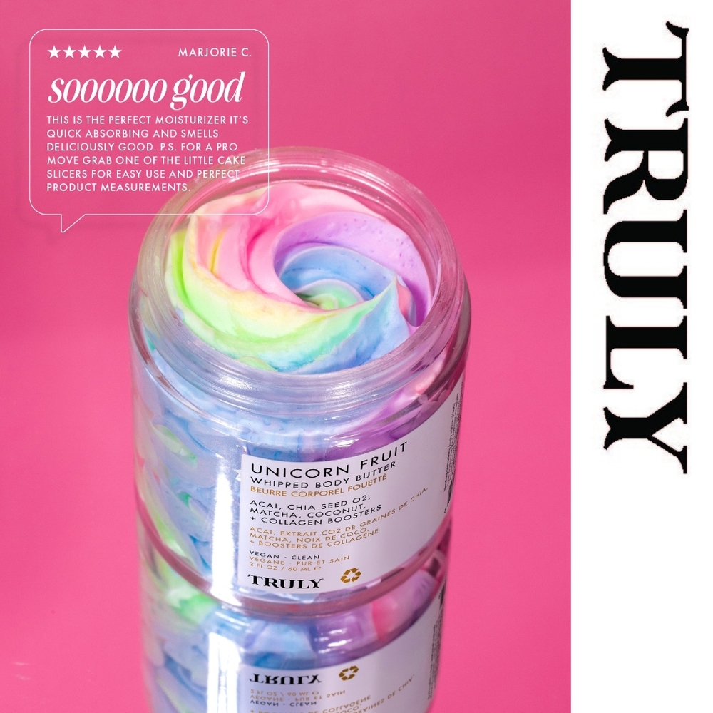 Truly -Unicorn Fruit Whipped Body Butter- TikTok-Viral Rainbow Body Butter 1.3oz - Picture 3 of 3
